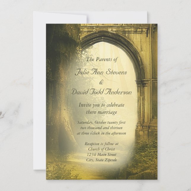 Enchanted Forest Arch Wedding Invitation (Front)
