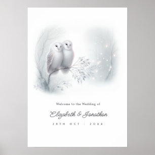 Enchanted Forest Barn Owl Wedding Welcome Sign