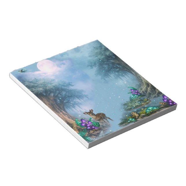 Enchanted Forest Bioluminescent Elegance  Notepad (Angled)