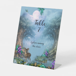 Enchanted Forest Bioluminescent Elegance  Pedestal Sign
