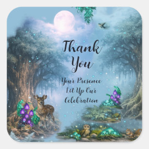 Enchanted Forest Bioluminescent Elegance Square Sticker