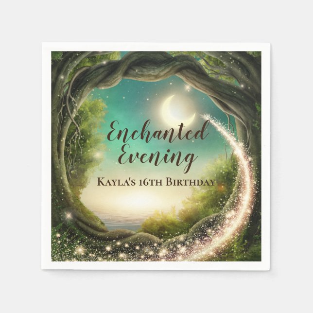 Enchanted Forest Birthday Napkins (Front)