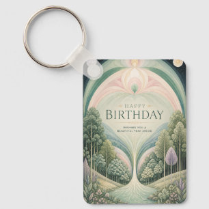Enchanted Forest Birthday Sanctuary Key Ring