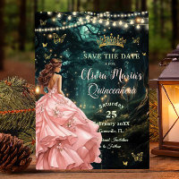 Enchanted Forest Blush Pink Dress Quinceañera