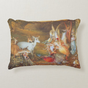 Enchanted Forest by artist John Anster Fitzgerald Decorative Cushion