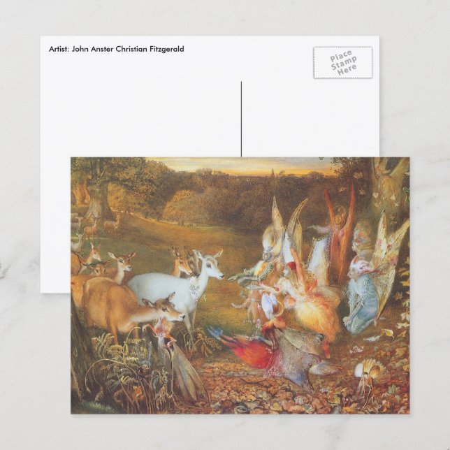 Enchanted Forest by artist John Anster Fitzgerald Postcard (Front/Back)