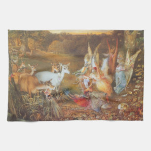 Enchanted Forest by artist John Anster Fitzgerald Tea Towel