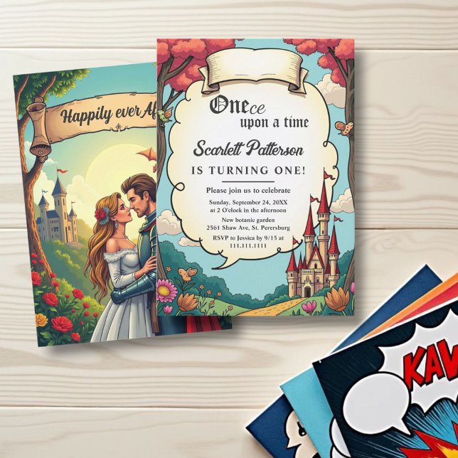 Enchanted Forest Castle Fairytale 1st Birthday Invitation (Creator Uploaded)