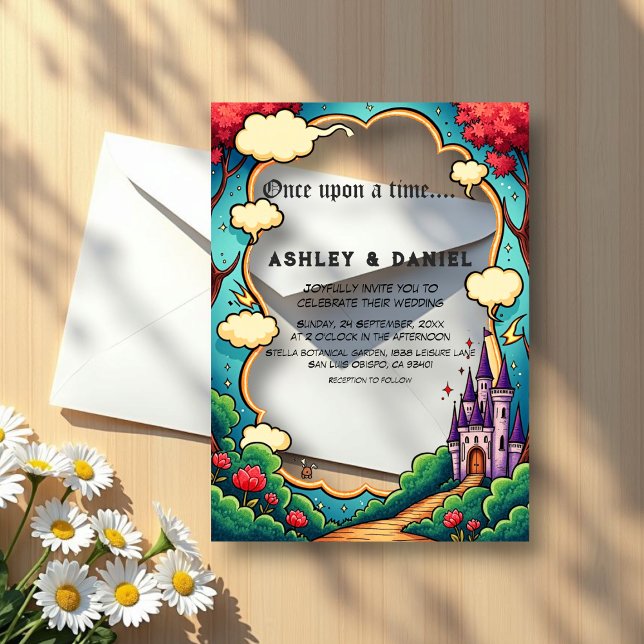 Enchanted Forest Castle Woodland Fairytale Wedding Acrylic Invitations (Creator Uploaded)