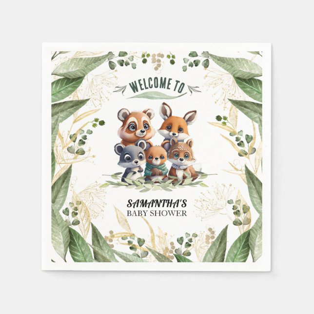 Enchanted Forest: Celebrating Baby Napkins (Front)