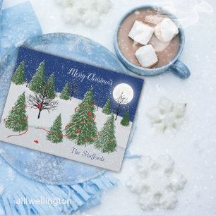 Enchanted Forest Christmas Eve Holiday Card