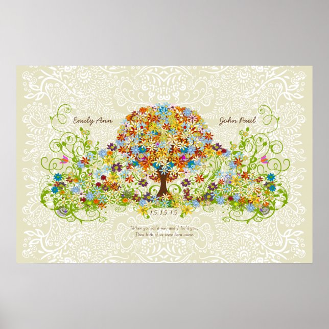 Enchanted Forest Circle of Love Wedding Tree Poster (Front)