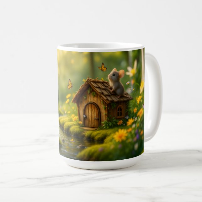 Enchanted Forest Cottage Coffee Mug (Front Right)