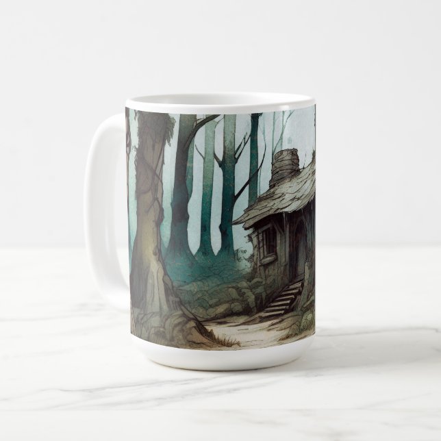 Enchanted Forest Cottage Coffee Mug (Front Left)