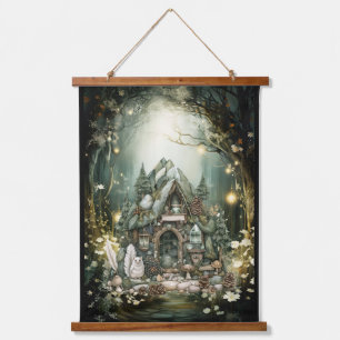 Enchanted Forest Cottage  Hanging Tapestry
