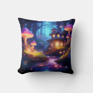 Enchanted Forest Cottage – Mystical Mushroom Artwo Cushion