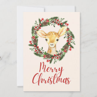 Enchanted Forest Deer Christmas Card
