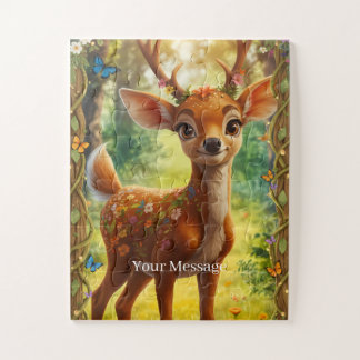 Enchanted Forest Deer Fawn Woodland Magical  Jigsaw Puzzle