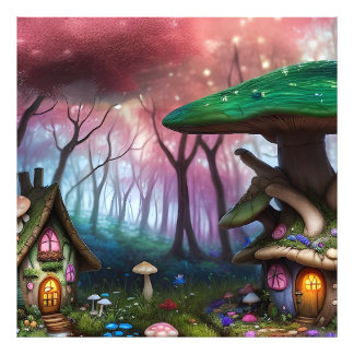 Enchanted Forest Dreamscape Mushroom Fantasy Fairy Photo Print
