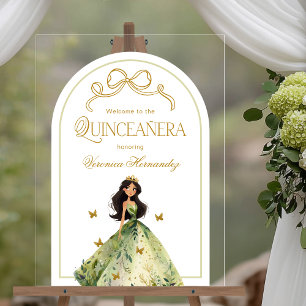 Enchanted Forest Elegant Quinceanera Welcome Sign