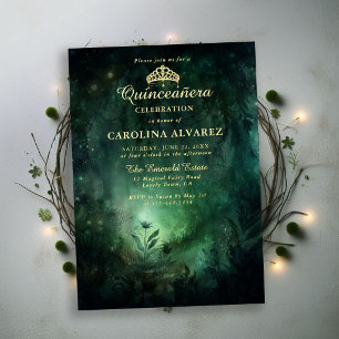 Enchanted Forest Emerald Gold Tiara Quinceanera