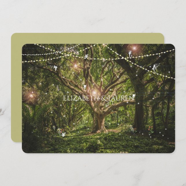Enchanted Forest, Fairies, Wedding Invitation (Front/Back)