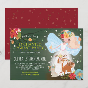 Enchanted Forest Fairy Birthday Party Invitation