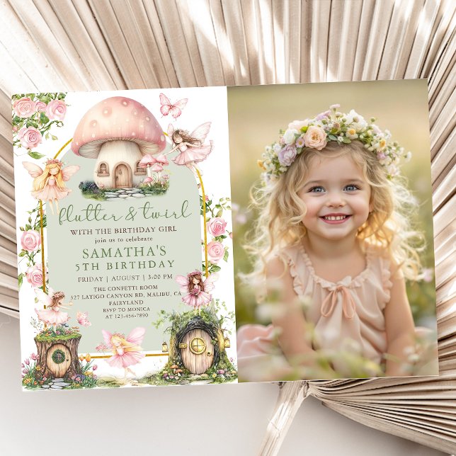 Enchanted Forest Fairy Birthday Photo Invitation (Creator Uploaded)