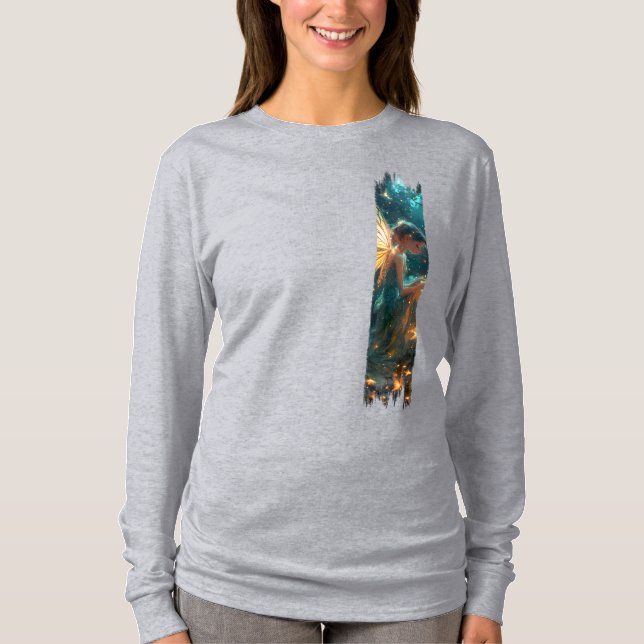 Enchanted Forest Fairy Brushstroke Paint  T-Shirt (Front)