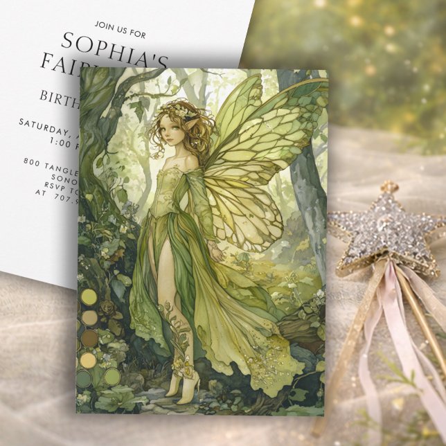 Enchanted Forest Fairy Fairy First Birthday Invitation (Creator Uploaded)