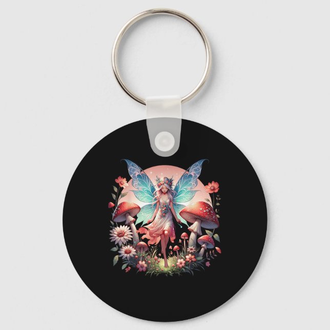 Enchanted Forest Fairy Fantasy Mystical Butterfly  Key Ring (Front)