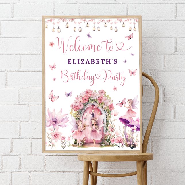 Enchanted Forest Fairy Floral Girl Welcome Poster (Creator Uploaded)