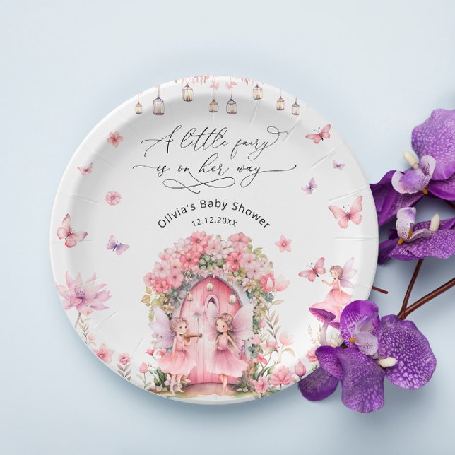 Enchanted Forest Fairy Flower Garden Baby Shower Paper Plate (Creator Uploaded)