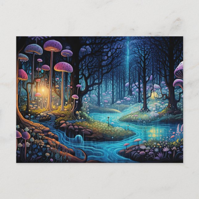 Enchanted Forest Fairy Garden Magical Dreamscape Postcard (Front)
