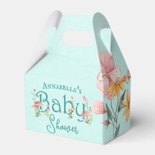 Enchanted Forest Fairy Garden Teal Baby Shower Favour Box