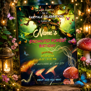 Enchanted Forest Fairy House & Mushrooms Invitation