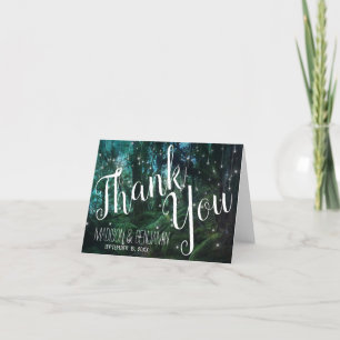 Enchanted Forest Fairy Lights Wedding Thank You Card