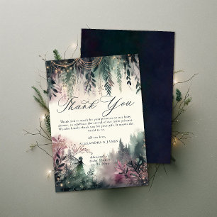 Enchanted Forest Fairy Mountains Magic Baby Shower Thank You Card