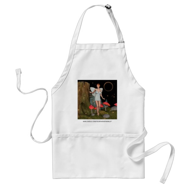 Enchanted Forest Fairy Mushroom Fantasy Art Standard Apron (Front)