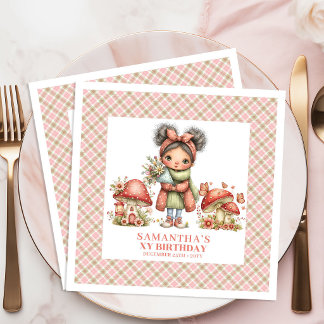 Enchanted Forest Fairy Pink Birthday Celebration  Napkin