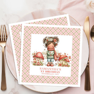 Enchanted Forest Fairy Pink Birthday Celebration  Napkin