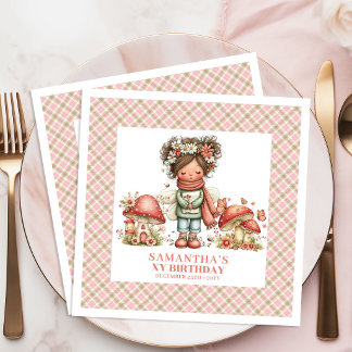Enchanted Forest Fairy Pink Birthday Celebration  Napkin