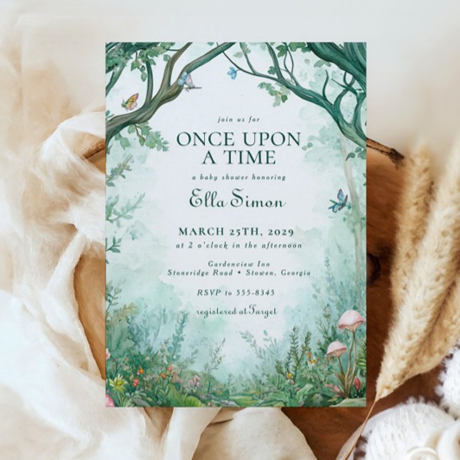 Enchanted Forest Fairytale Forest Baby Shower Invitation (Creator Uploaded)