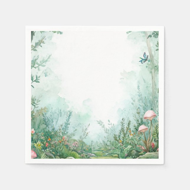 Enchanted Forest Fairytale Forest Baby Shower Napkin (Front)