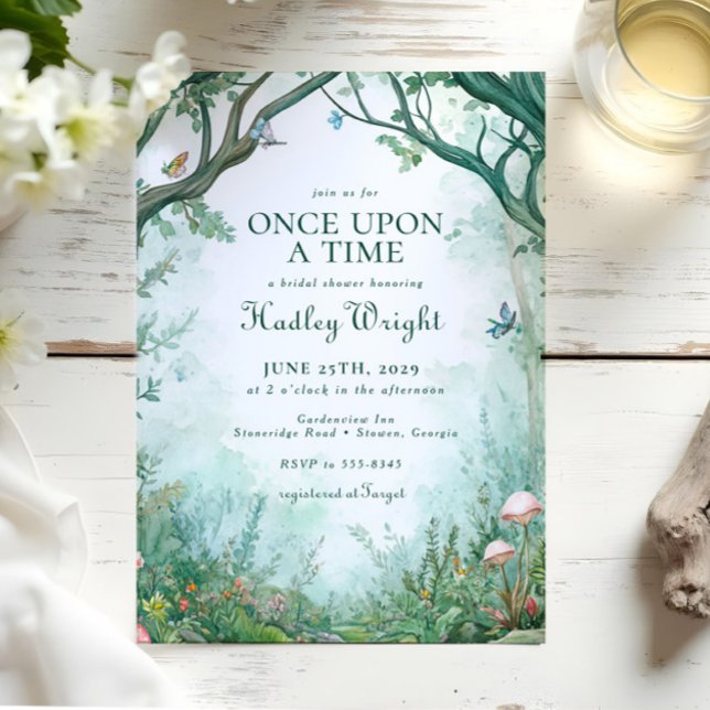 Enchanted Forest Fairytale Forest Bridal Shower Invitation (Creator Uploaded)