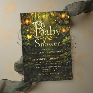 Enchanted Forest Fairytale Painterly Baby Shower Invitation