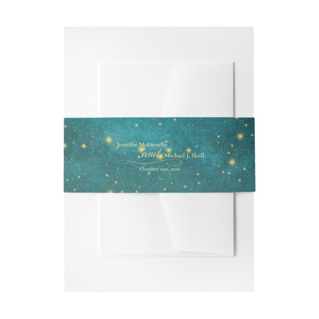 Enchanted Forest Fireflies Wedding Belly Band Invitation Belly Band (Front Example)