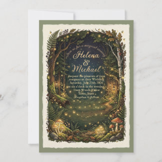 Enchanted Forest Firefly Wedding Invitation
