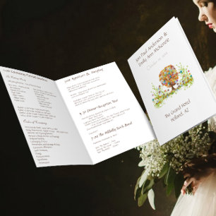 Enchanted Forest Flower Tree Wedding Program