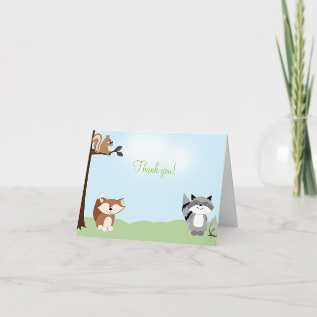 ENCHANTED FOREST Folded Thank you notes (Front)